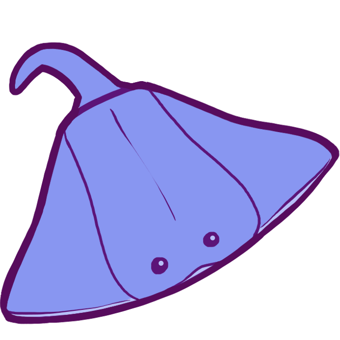  A blue plush ray. 